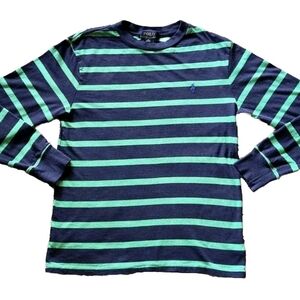 Polo by Ralph Lauren striped long sleeve shirt Size 10-12 Colors navy and green